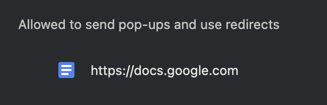 How to allow pop-ups in Google Sheets?